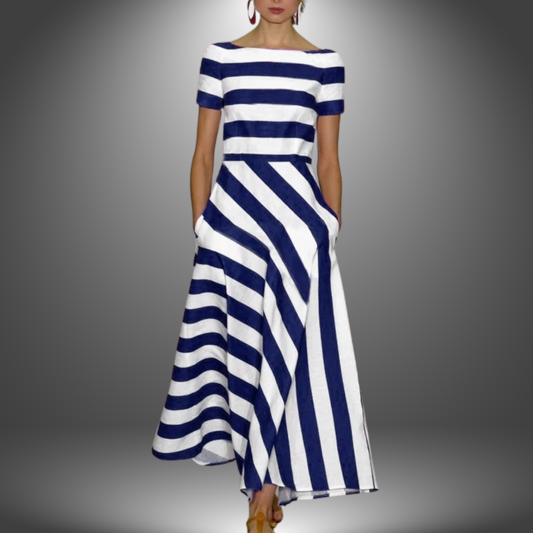 Bellamy™ | Luxus gestreiftes Handwerkskleid
