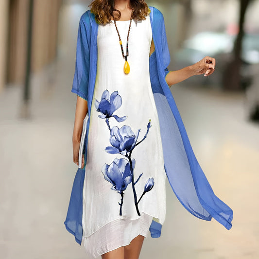Nova™ | Elegantes Kleid- und Strickjacken-Set