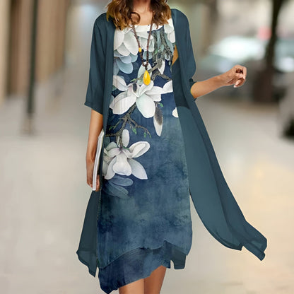Nova™ | Elegantes Kleid- und Strickjacken-Set