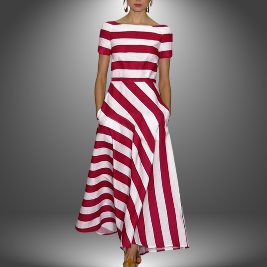 Bellamy™ | Luxus gestreiftes Handwerkskleid