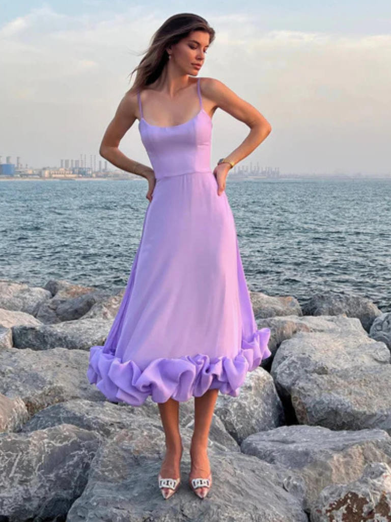 Violett™ | Elegantes Rüschenkleid